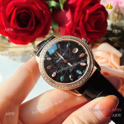 New Replica Omega Ladymatic 36mm Watches - Rose Gold Diamond bezel